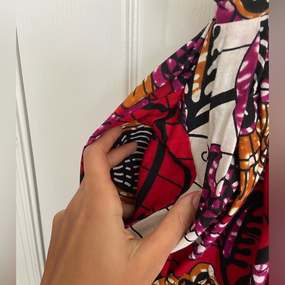 Grass fields African print skirt with slit size L - Picture 4 of 4